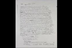 A pixelated photo of the suicide note. 
