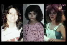 Three pictures of different woman, Wendy Camp (a young woman), Cynthia Britto (a child), and Lisa Kregear (a young woman).
