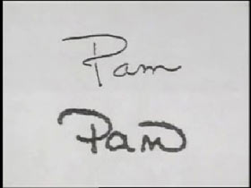 Two different signatures of 'Pam'