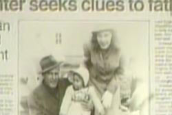 A newspaper clipping that includes a photo of the family: Ray with his wife and kid.