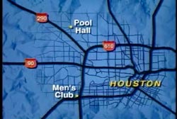 A map of Houston showing only the major roads.