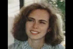 A young caucasian woman, Alicia Showalter, with shoulder length cury hair.