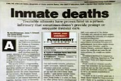 A news article titled 'Inmate Deaths'