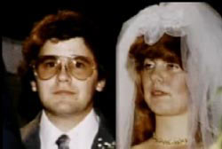 John and Linda Sohus in wedding dress on the day of their marriage