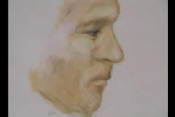 Side profile police sketch of a caucasian man