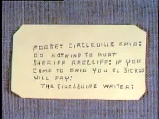 Letter received by Unsolved Mysteries that reads 'Forget Circleville, Ohio... if you come to Ohio, you el sickos will pay.'