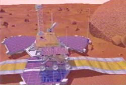 Pathfinder mars probe collecting samples from mars
