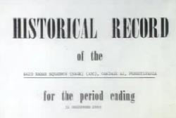 Air force report that reads 'Historical Record of the - for the period ending - '