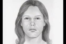 Police sketch of a caucasian female with light brown hair
