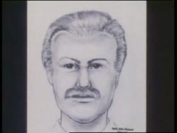 Police sketch of the bandit with a mustache
