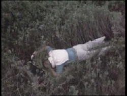 Tondevolds body, facedown in a patch of tall grass